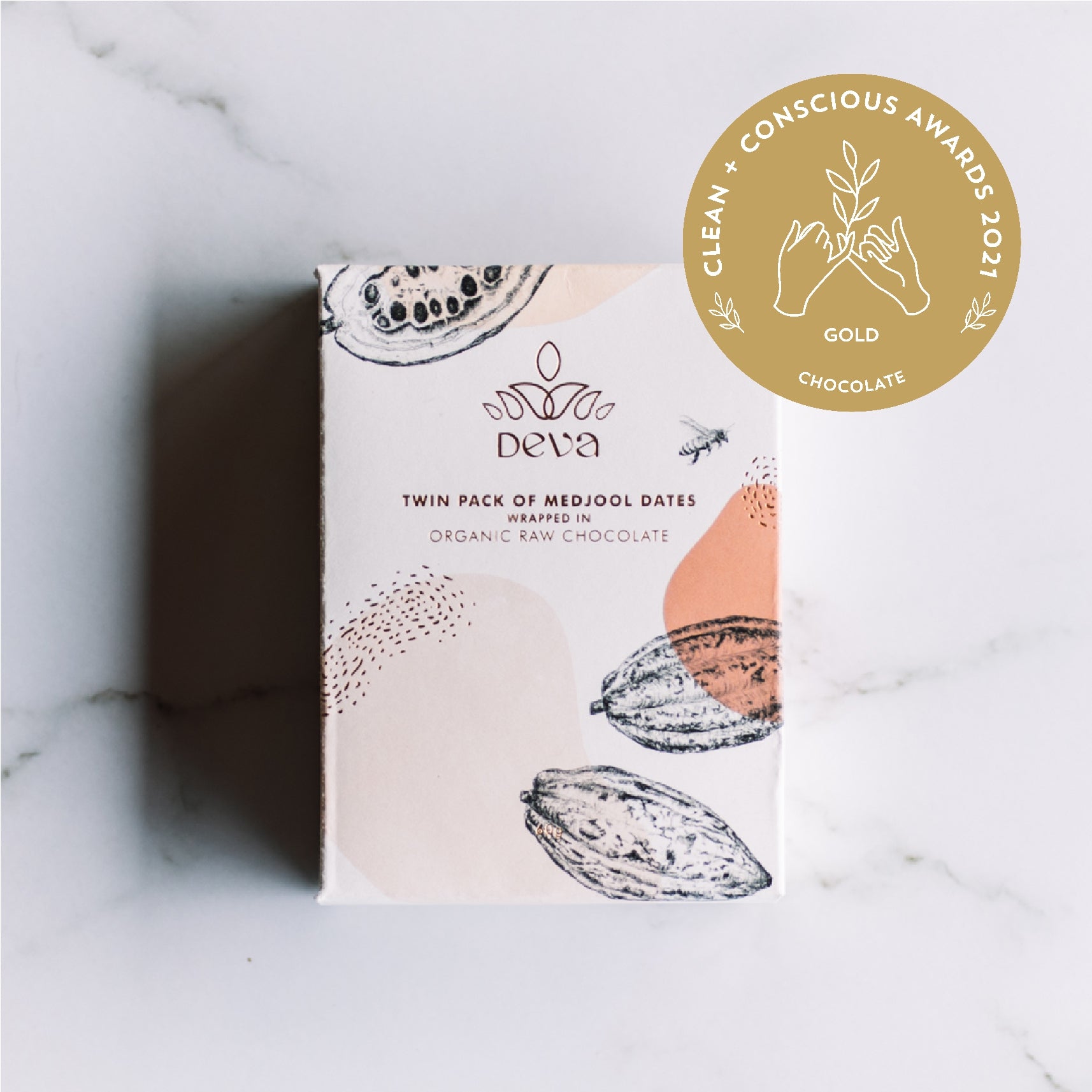 GOLD MEDAL WINNER - Twin pack organic medjool date chocolate